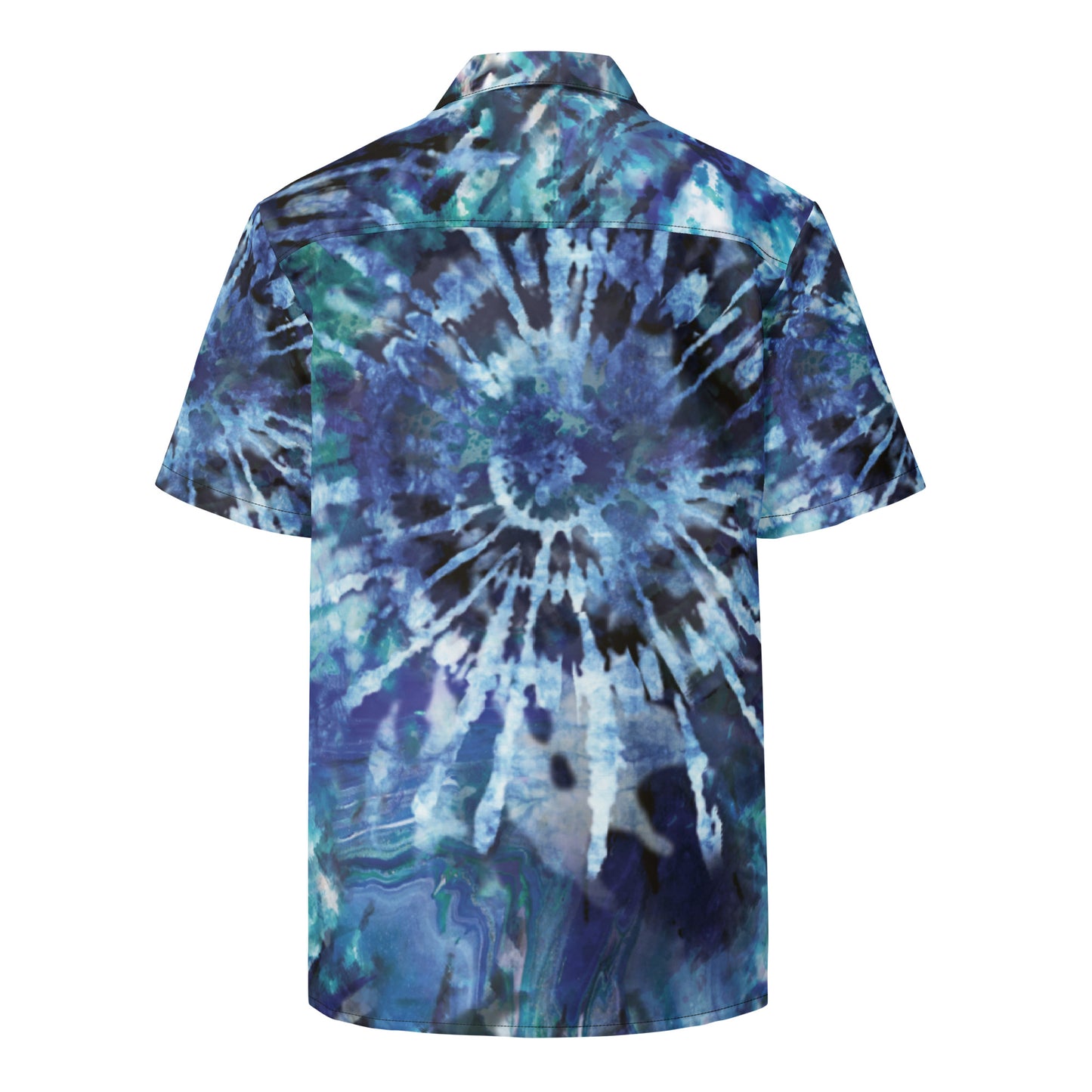 WEEDISH BLUE TIE-DYE BUTTON-UP RETIREMENT SHIRT