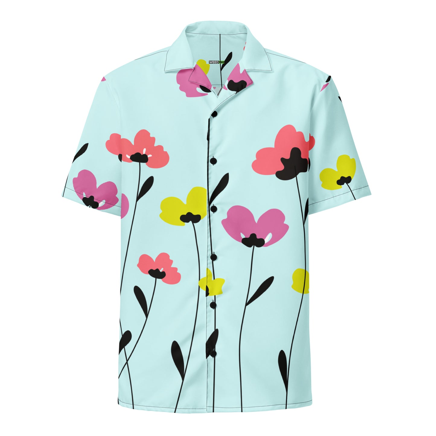 WEEDISH SPRING FLOWERS BUTTON-UP RETIREMENT SHIRT