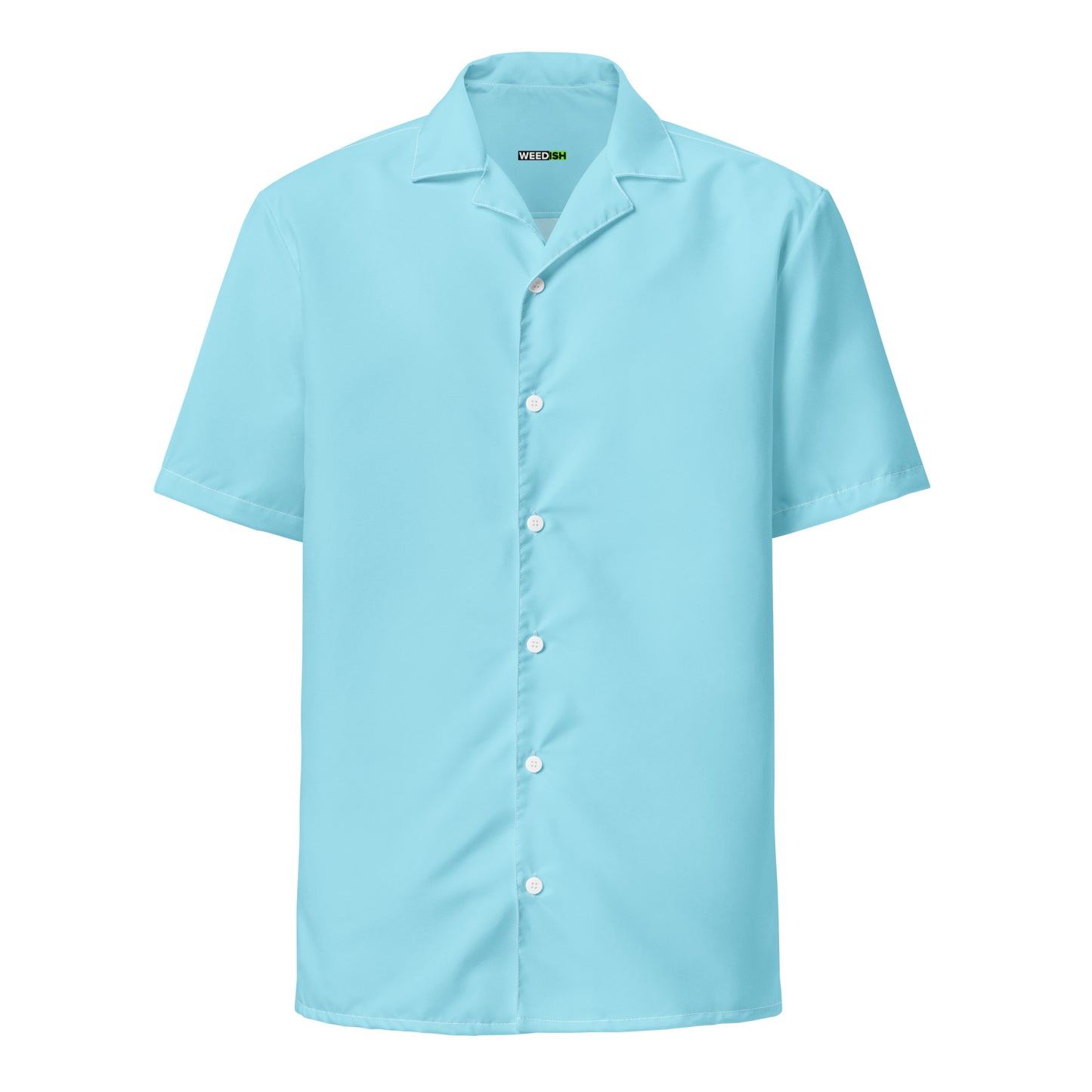 WEEDISH LIGHT BLUE BUTTON-UP SHORT SLEEVE SHIRT