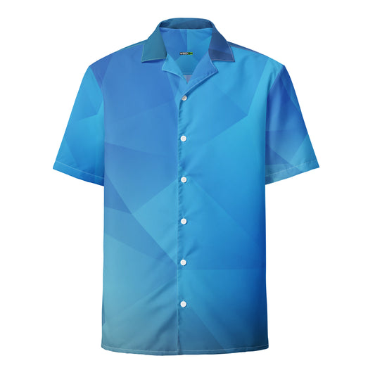 WEEDISH ROYAL BLUE ABSTRACT BUTTON-UP RETIREMENT SHIRT