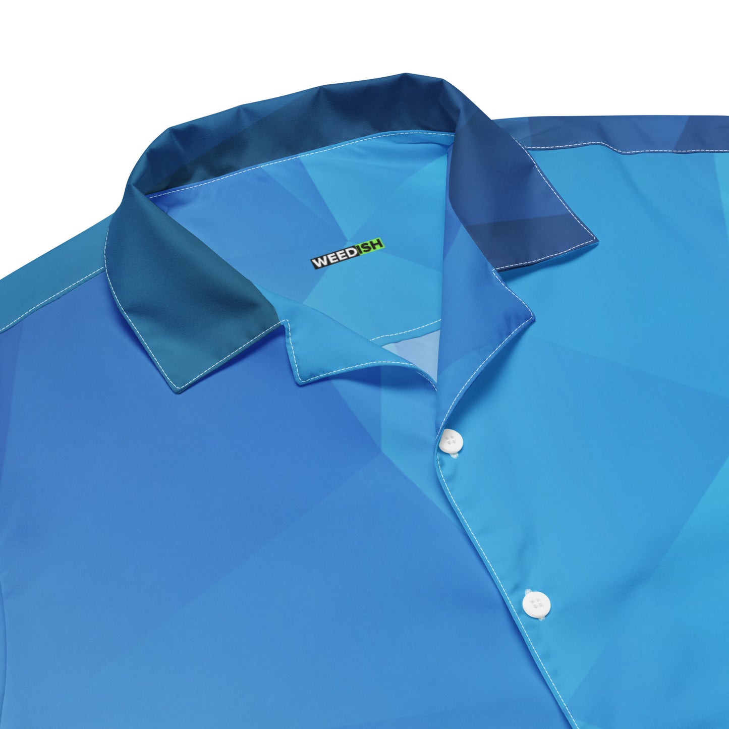 WEEDISH ROYAL BLUE ABSTRACT BUTTON-UP RETIREMENT SHIRT